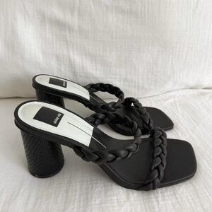 Dolce Vita Black Braided Strappy Heeled Sandals
